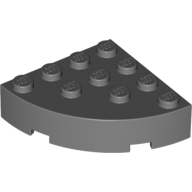 Lego kostka (kostička) kulatá 4x4 čtvrtkruh roh, tmavě modro šedá (4224257, 4279060, 4597258)